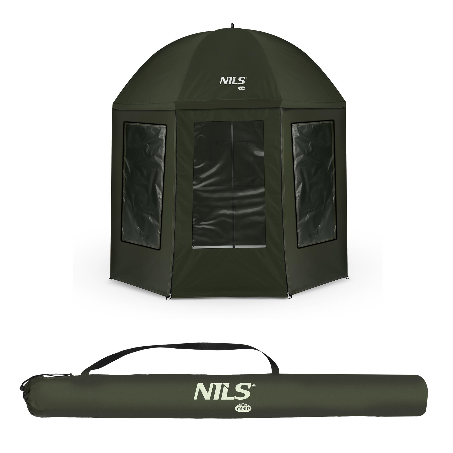Vissersparasol met volledige overkapping NILS CAMP NC4701 6/7