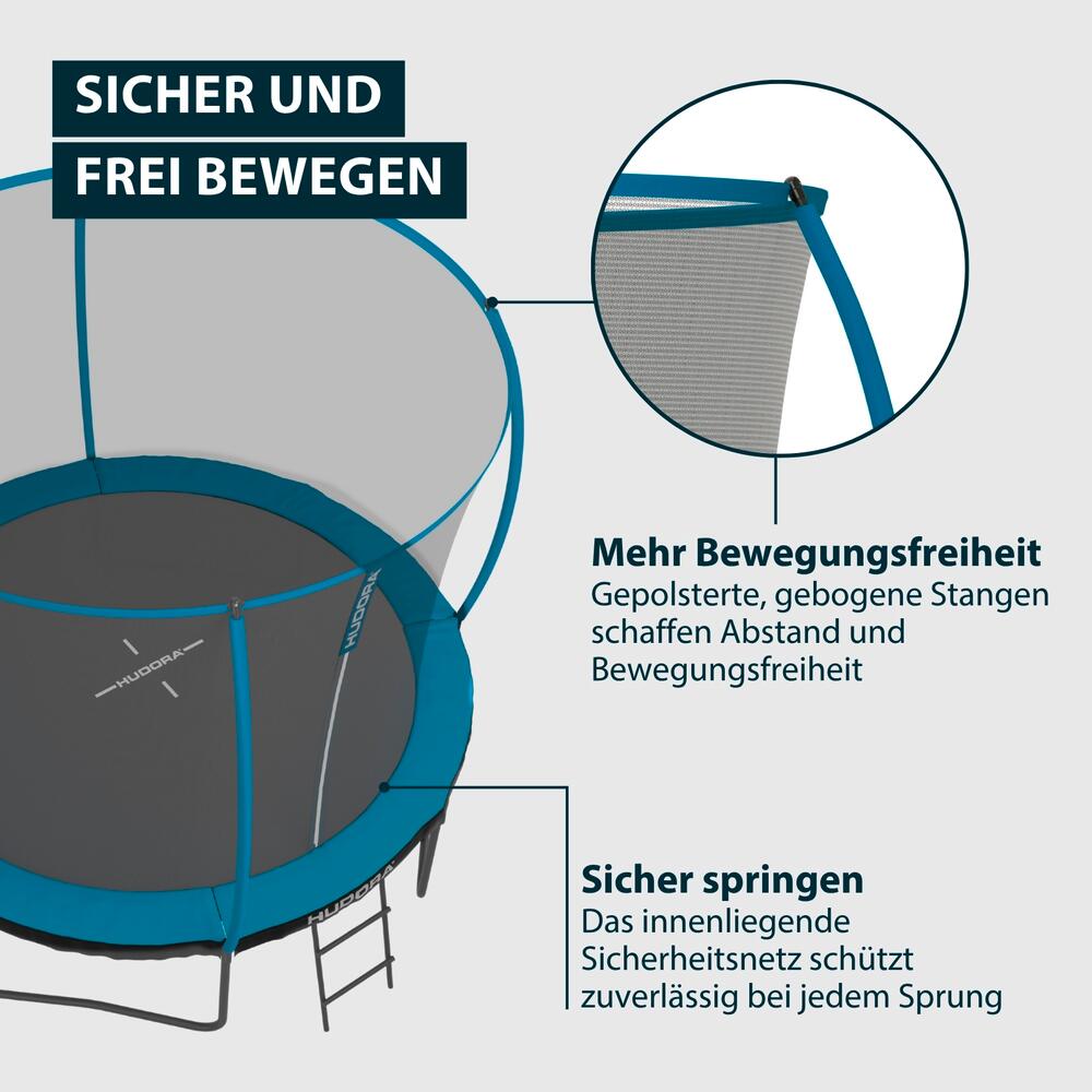 Trampolin Up 300 mit Sicherheitsnetz, Leiter und Erdanker - 300cm 3/6