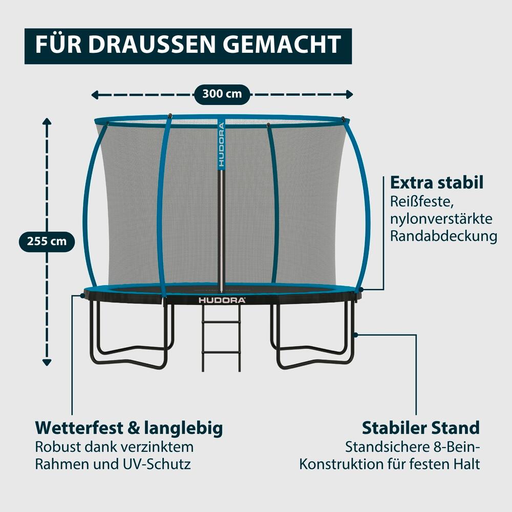 Trampolin Up 300 mit Sicherheitsnetz, Leiter und Erdanker - 300cm 5/6
