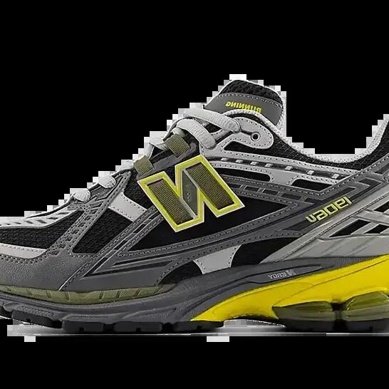 Men - Running - Shoes - Leather upper, cushioned - 1906N - Black Yellow