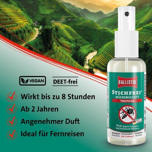 Repelente Mosquitos Viaje Ballistol Stichfrei Tropical 100ml Icaridina 3/6