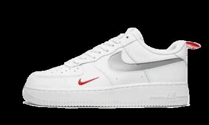 Chaussures - cuir, mini swoosh - air force 1 - blanc/rouge