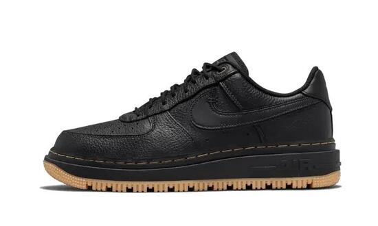 Scarpe - tempo libero - uomo - pelle nike air - air force 1 low luxe - nero/gum