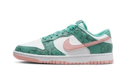 Chaussures - dunk low - snakeskin bas - teal/corail blanchi