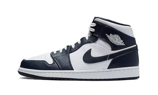 Air Jordan 1 Mid White Metallic Gold Obsidian - Taille : 47.5 EU