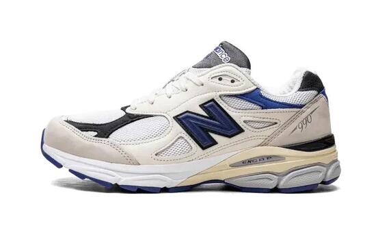 Zapatos - Running - Hombre - Cómodos, estables - 990V3 - Cream/Azul