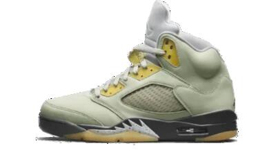 Schoenen - streetwear - unisex - jordan 5 jade horizon - zwart/geel/grijs.