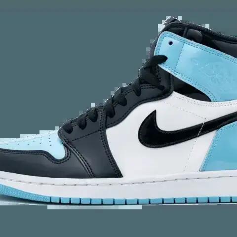 Retro High Patent Shoes - AJ1 UNC - Obsidian/Blue Chill/White