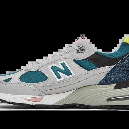 Men - Running - Shoes - Comfortable, supportive - 991 Made In UK - Grey/Teal