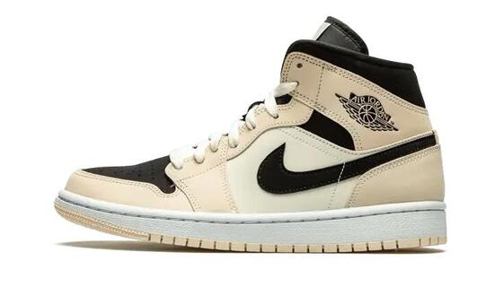 Chaussures - basket - mixte - air jordan 1 mid - barely orange/black