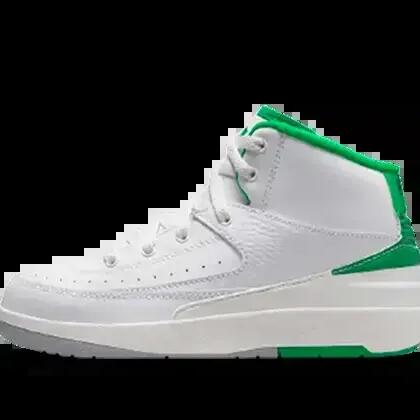 Kids - Basketball - Shoes - Air Jordan 2 Retro - White/Lucky Green