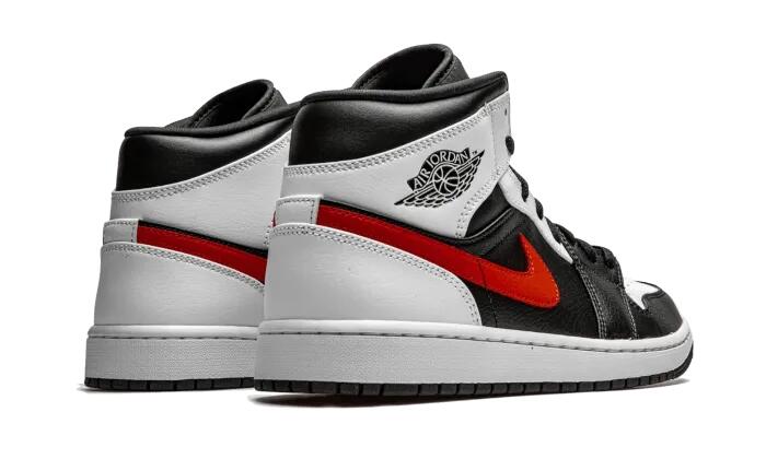 Air Jordan 1 Mid Black Chile Red White - Taille : 38 EU 3/4