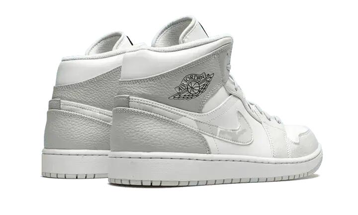 Unisex - Basketball - Shoes - Mid, Printed, Camo - Air Jordan 1 Mid - Grey/White 3/6