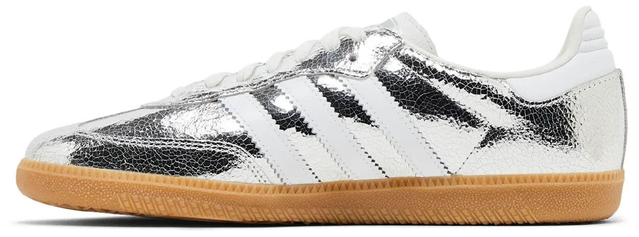 adidas Samba OG Silver Metallic Cracked Leather (W) 2/5