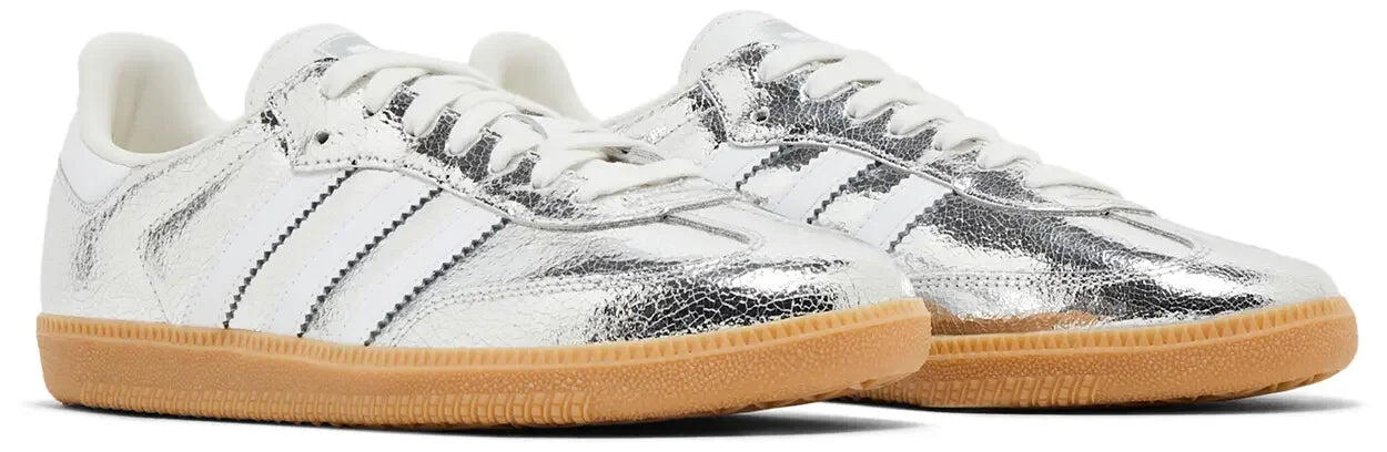 adidas Samba OG Silver Metallic Cracked Leather (W) 5/5