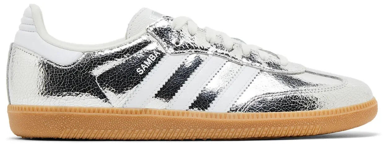 adidas Samba OG Silver Metallic Cracked Leather (W) 1/5