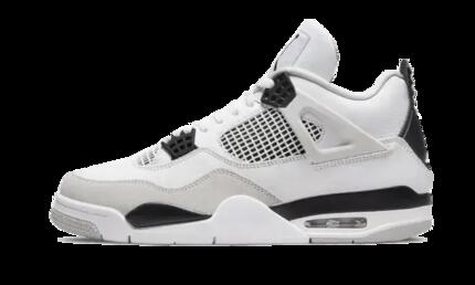 Herren - basketball - schuhe - air jordan 4 - weiß/schwarz-neutral grau
