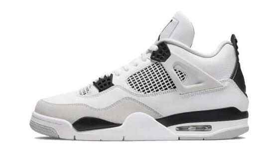 Herren - basketball - schuhe - air jordan 4 - weiß/schwarz-neutral grau