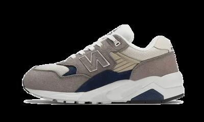 Schoenen - hardlopen - heren - 580 - leren bovenwerk, comfortabel - grijs/navy
