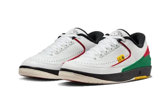 Basketball, air jordan 2 low quai 54, weiß/grün-rot 2/3