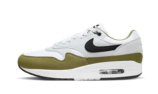 Air Max 1 White Black Medium Olive - Taille : 49.5 EU