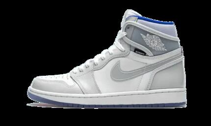 Chaussures - basket - hautes - jordan 1 - blanc/racer blue