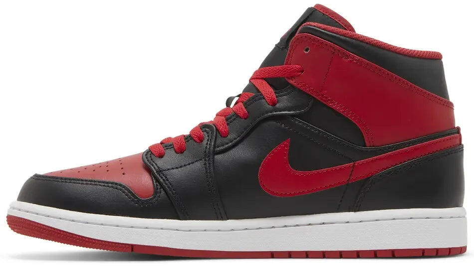 Scarpe - basket - unisex - air jordan 1 mid - nero/rosso 2/5