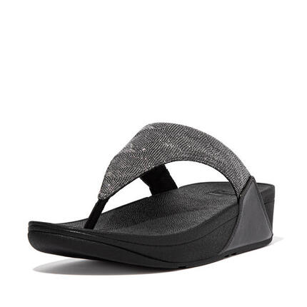 FITFLOP Lulu Toe Post - Geo Glitz ZWART 38