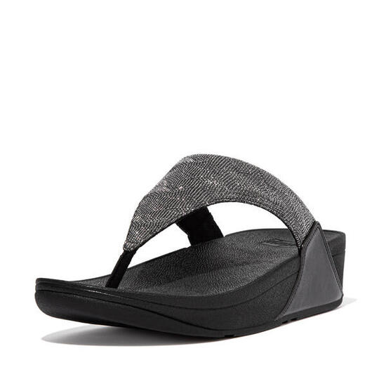 FITFLOP Lulu Toe Post - Geo Glitz ZWART 38