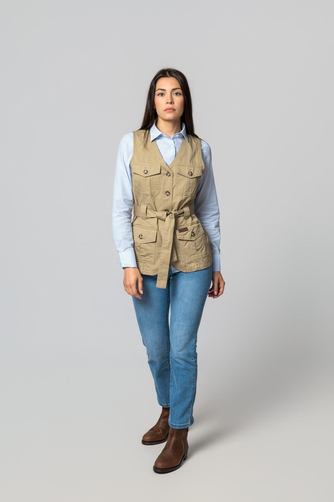 CHALECO SAHARIANA 4 BOLSILLOS BEIGE 2/5