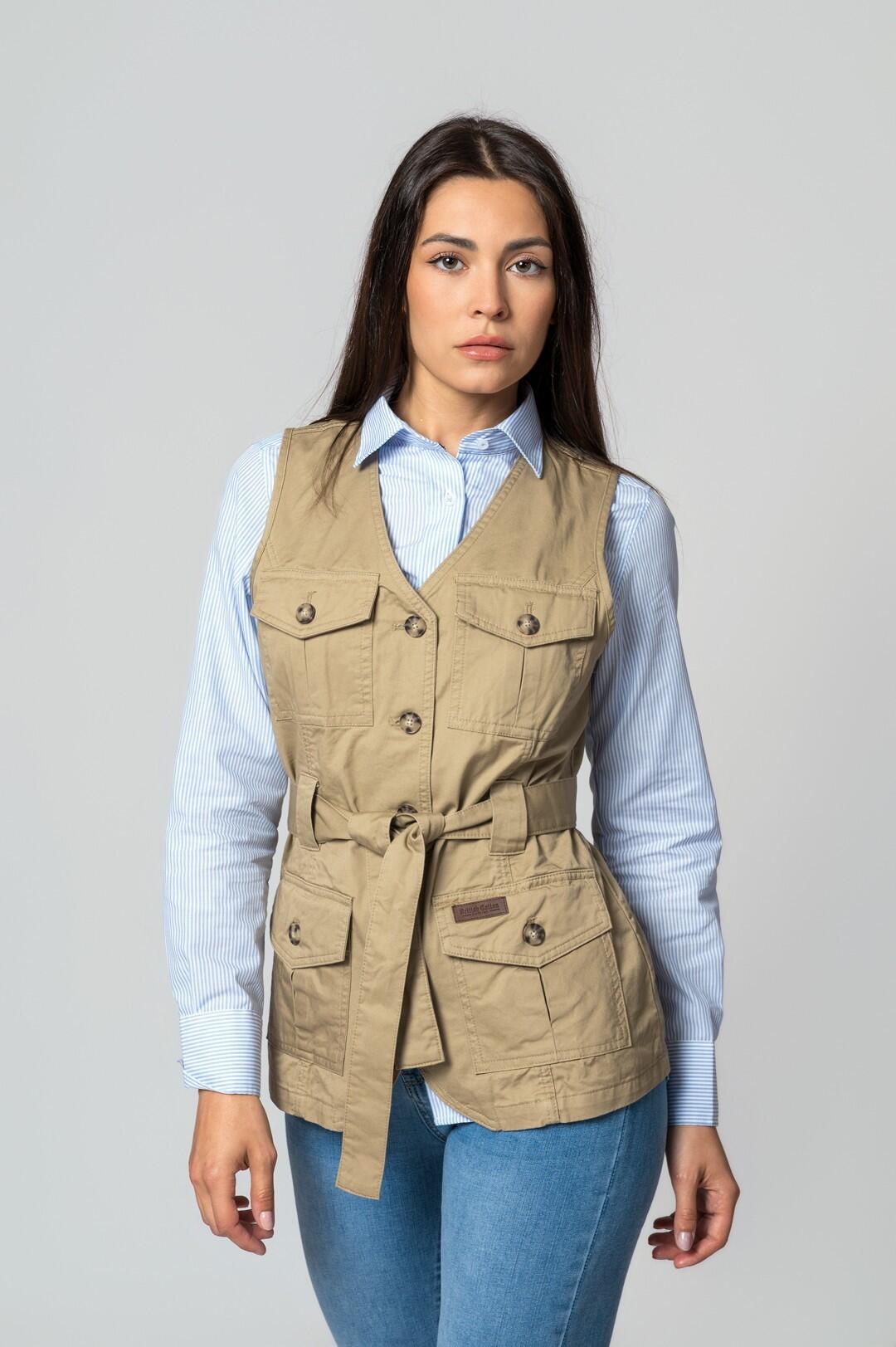 CHALECO SAHARIANA 4 BOLSILLOS BEIGE 5/5