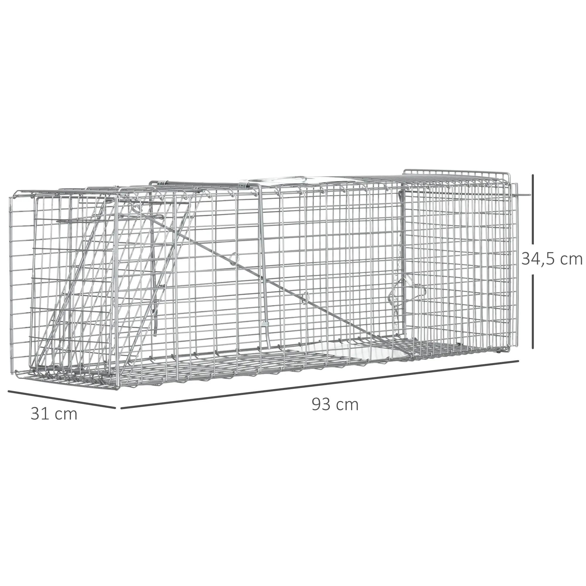 Cage de capture pliable pour animaux vivants, 93 x 31 x 34,5 cm, en fil de fer, 5/9