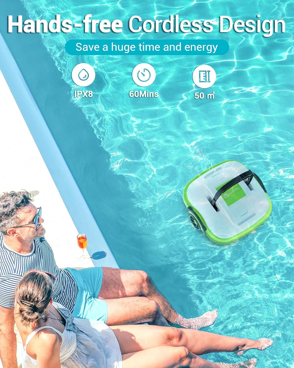 Robot piscine Osprey200 sans fil, nettoyage automatique 50 min, filtre 180µ 6/6