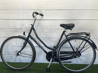 Batavus stadsfiets dames 28" blauw, city speed, met standaard en verlichting