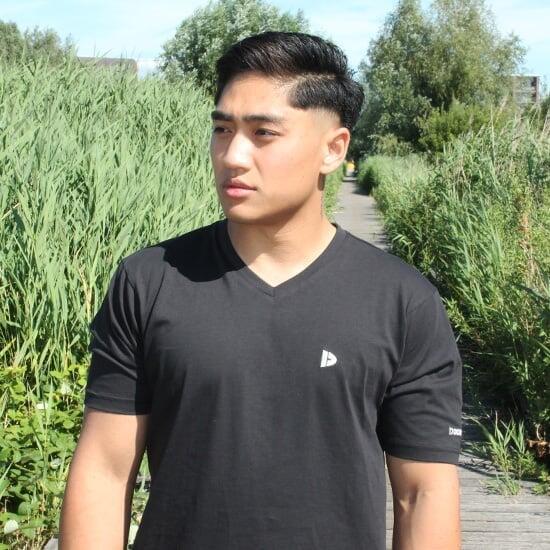 Heren T-Shirt Berno v-neck hals  100% katoen 2/5
