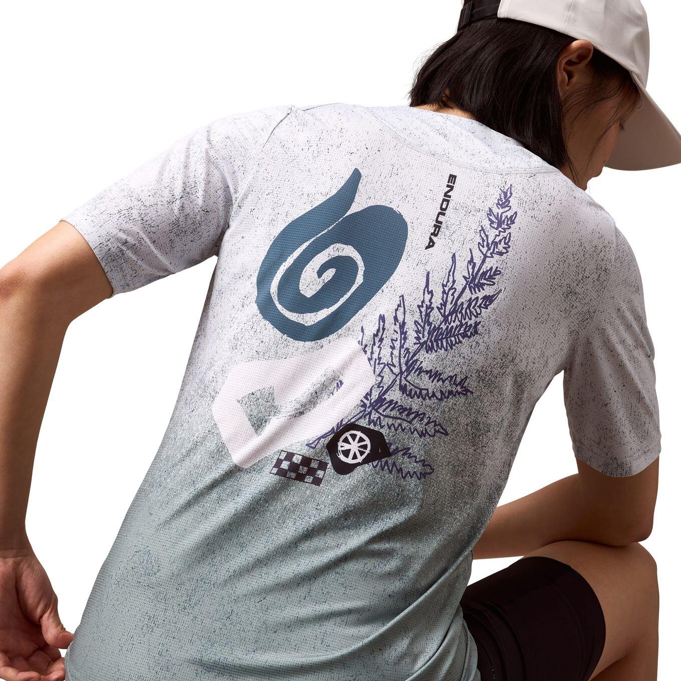 Maglia a maniche corte Endura Singletrack Print blu da donna 6/7