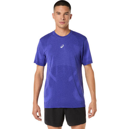 T Shirts Overhemden Heren - ASICS Road Seamless SS Top - Cobalt/Eggplant