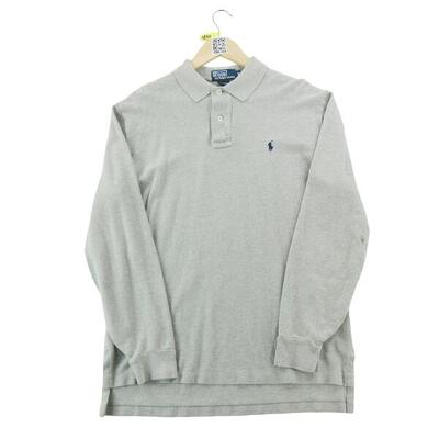 Tweedehands - polo ralph lauren heren lange mouw grijs - goede staat
