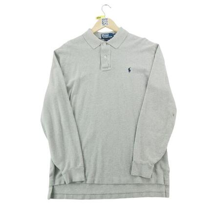 Seconde vie - Polo manches longues Homme Gris - Bon état
