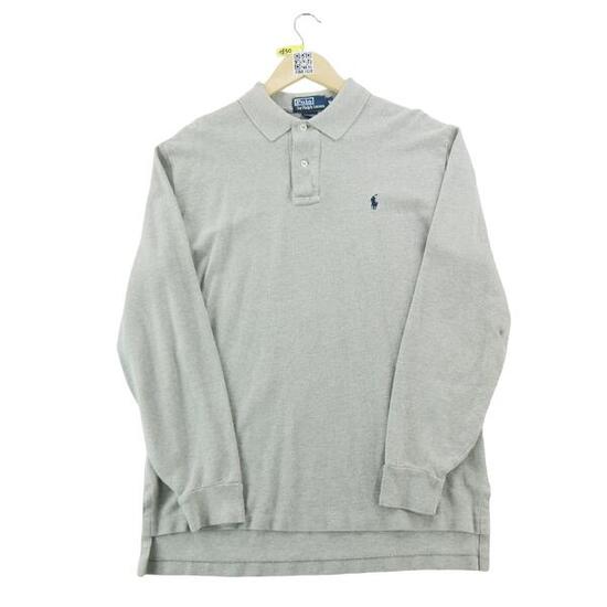 Seconde vie - Polo manches longues Homme Gris - Bon état