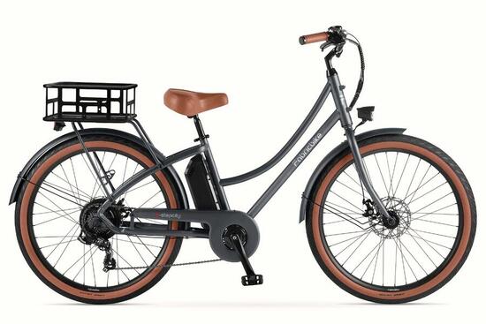 E-Stepcity Vélo Électrique – 250W, 36V, 60 km, Shimano 7V. Graphite R/Basket
