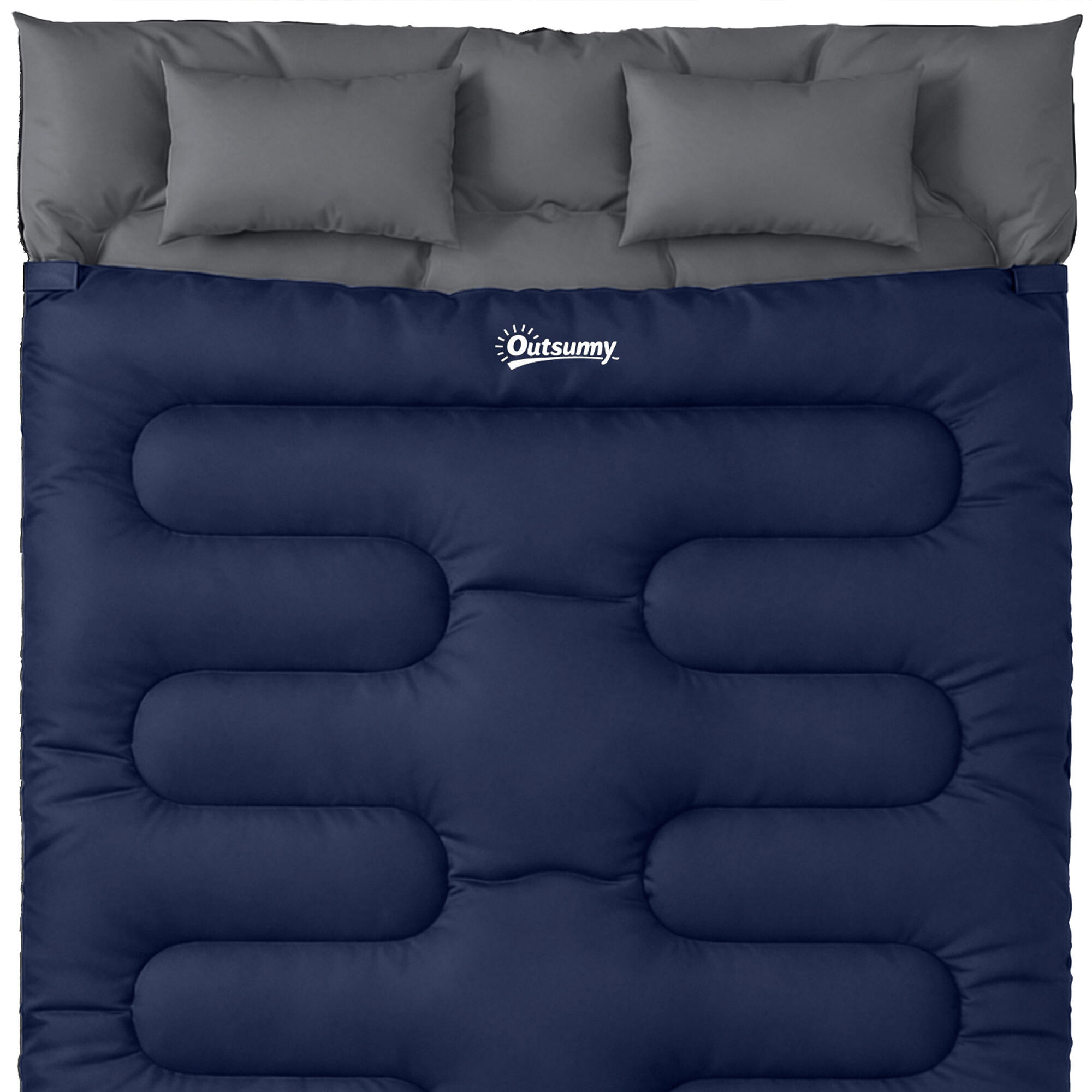 Saco-cama 220x160x10 cm azul escuro Outsunny 4/5