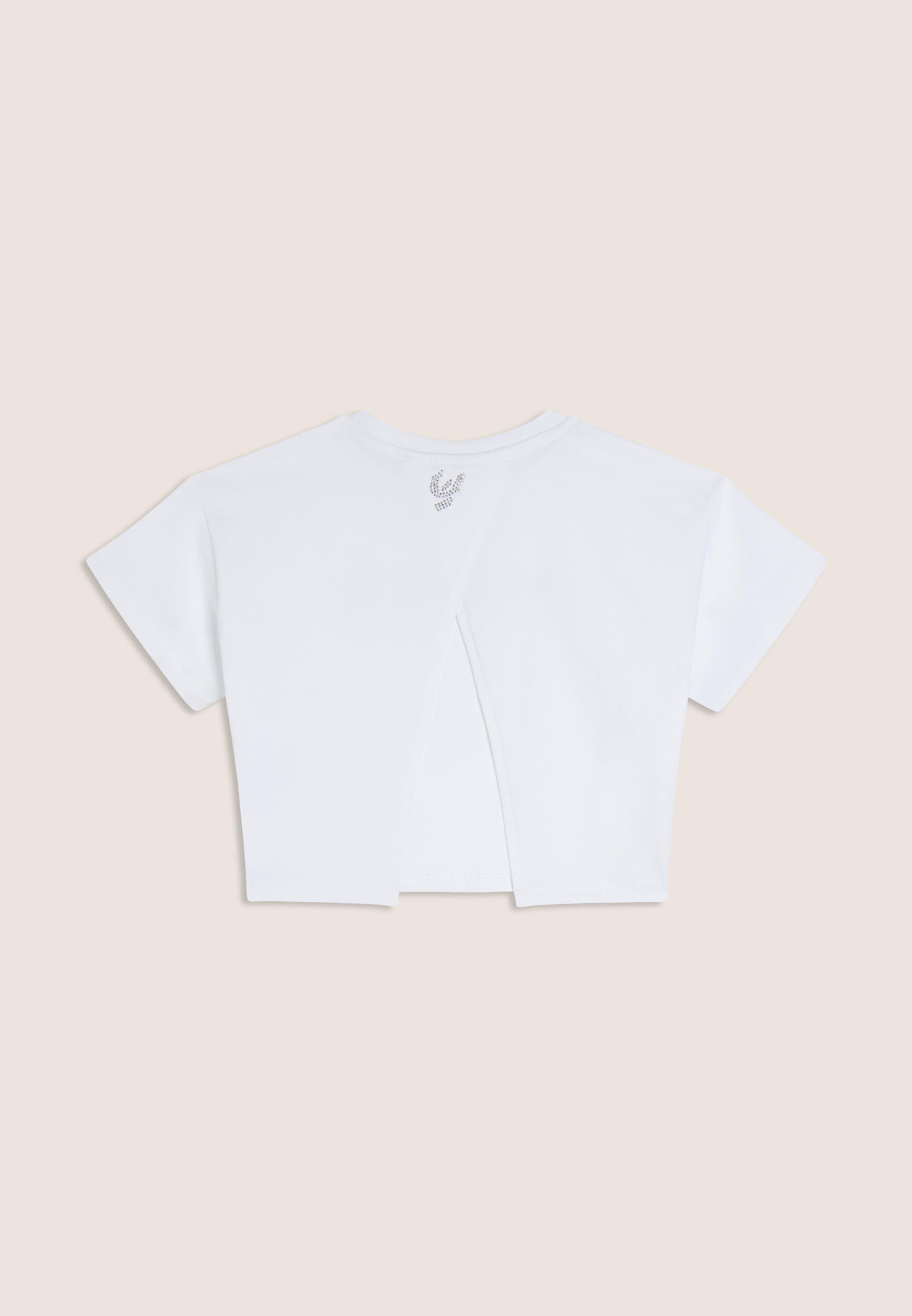 T-shirt cropped con apertura sul retro da bambina e ragazza 2/3