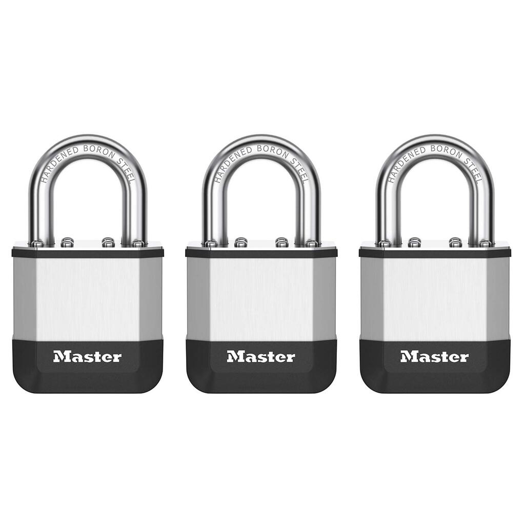 EliteTM 45mm laminated padlock - 25 mm hardened boron steel shackle pack of 3