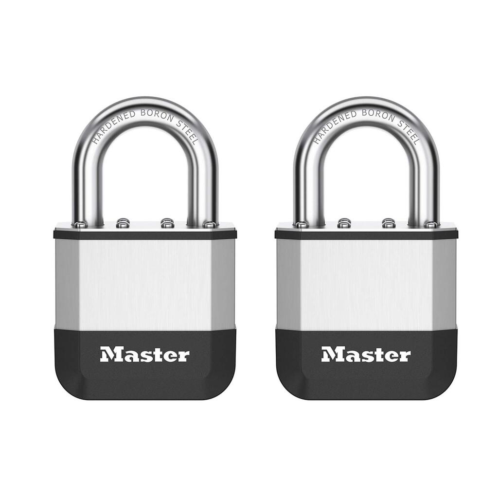 EliteTM 52mm laminated padlock - 25 mm hardened boron steel shackle pack of 2