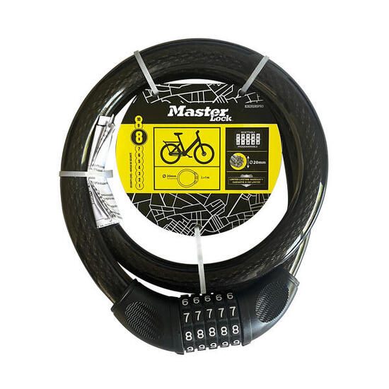 Master Lock 8282EURDPRO Fietskettingslot met combinatieslot