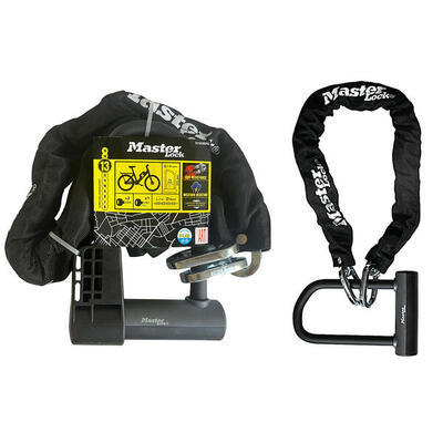 Heavy duty gecertificeerd fietskettingslot met mini u-slot met sleutel