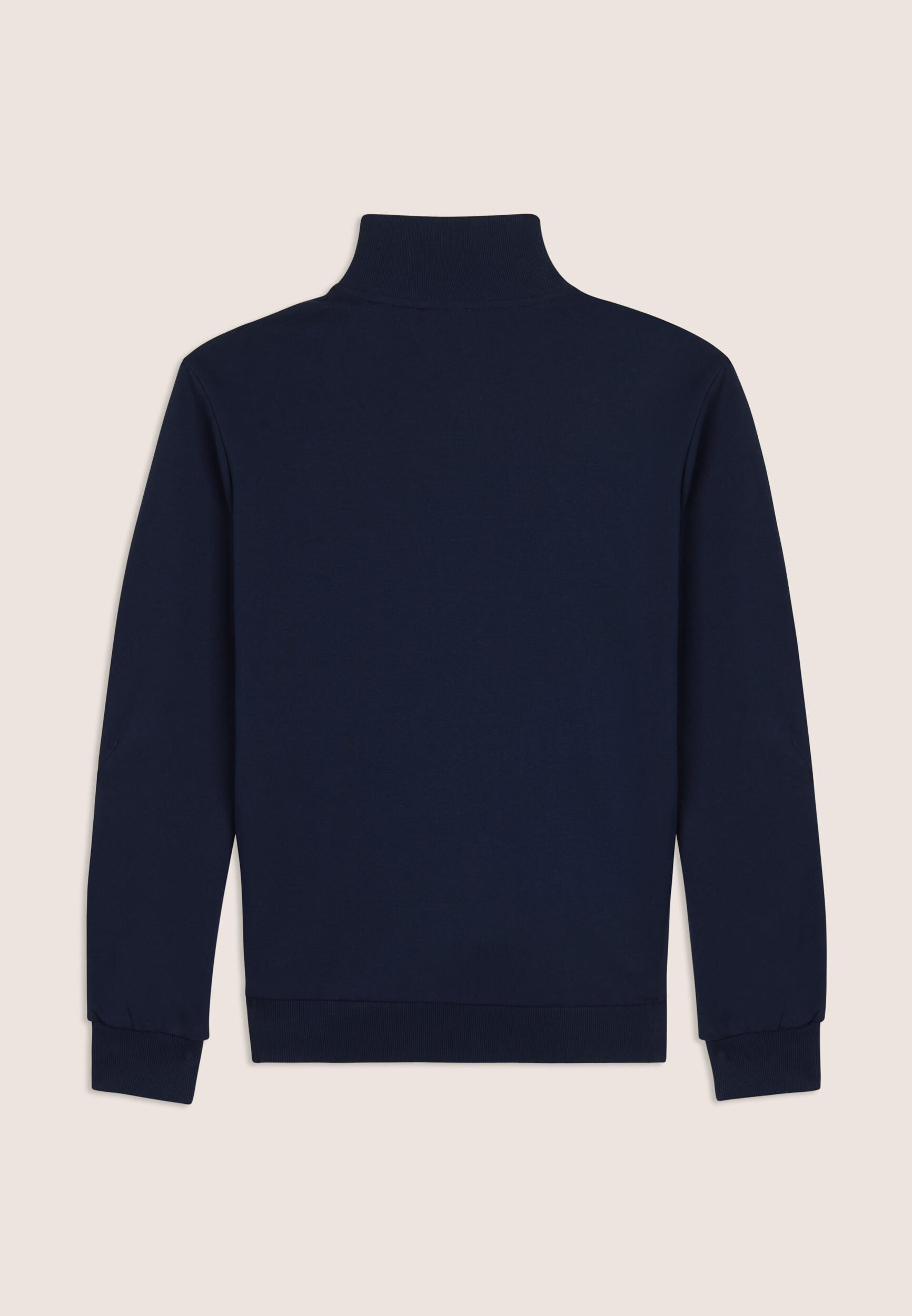 Felpa collo alto full zip in interlock di cotone 2/3