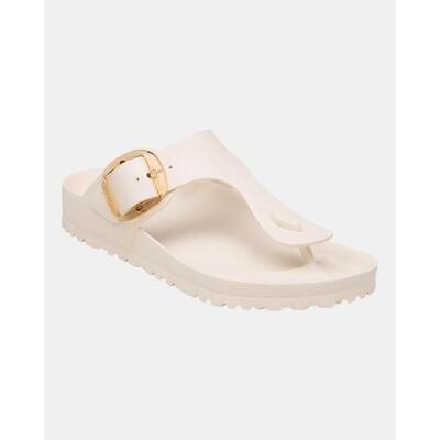 Platte sandalen dames birkenstock gizeh big buckle eva beige