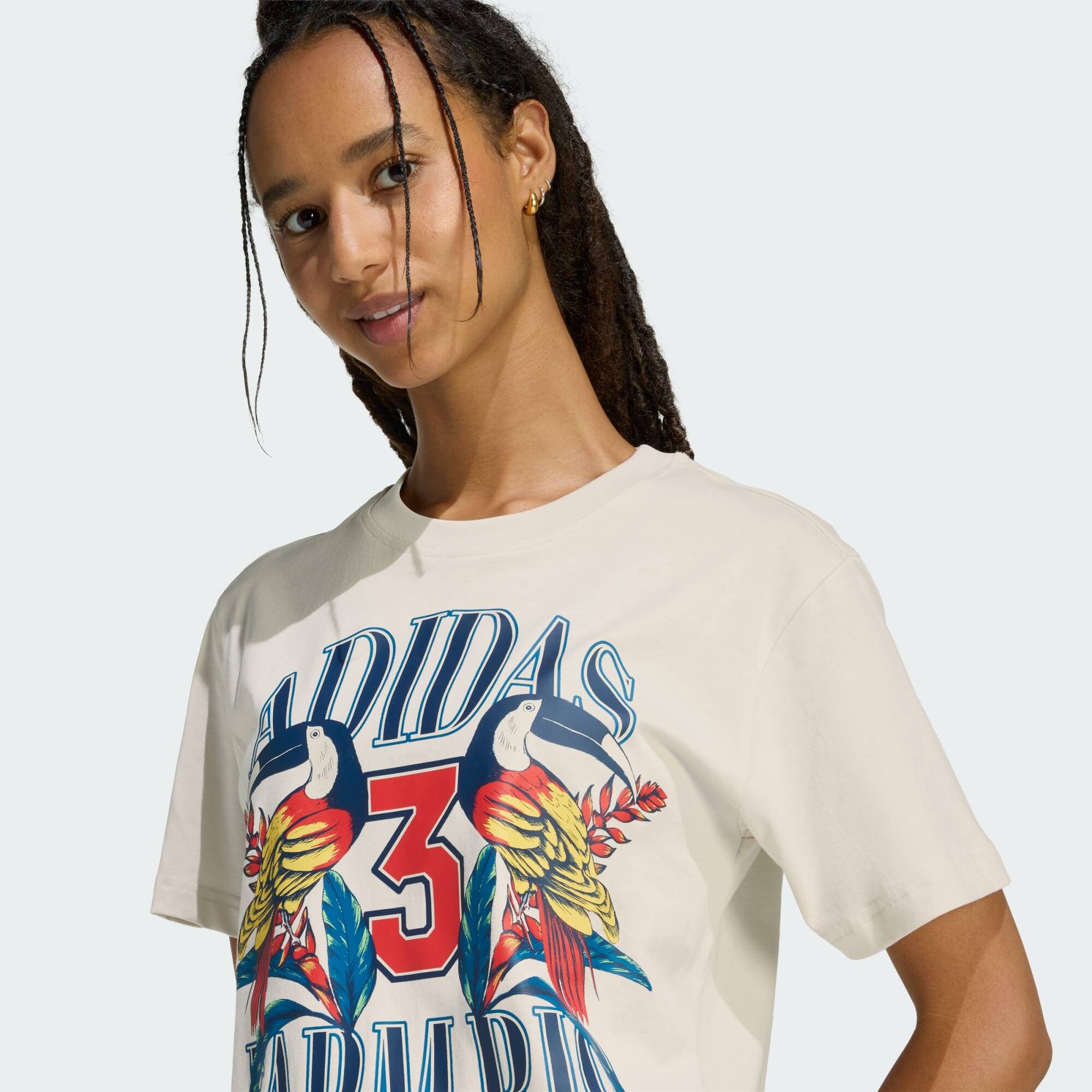 Adidas FARM GFX TEE Women Training T-Shirts Grey -  4